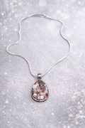 Crystal Chip Teardrop Pendant Necklace