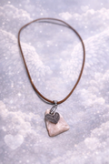Rose Quartz Heart Angel Wings Necklace